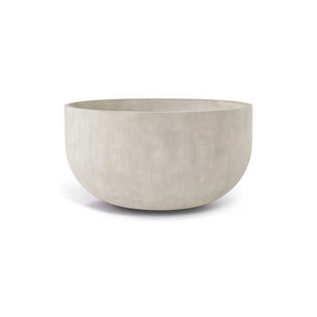 Roco Low Round fiberglass planter in Sand Stone, 24.4 in Ø x 13.6 in H