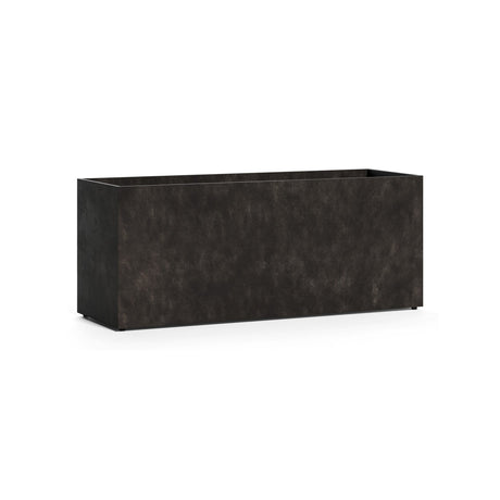 Semplito Grand Wide Rectangle fiberglass planter in Brown Stone, 59 in L x 19.7 in D x 24.2 in H