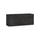 Semplito Grand Wide Rectangle fiberglass planter in Carbon Stone, 59 in L x 19.7 in D x 24.2 in H