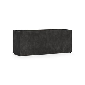 Semplito Grand Wide Rectangle fiberglass planter in Carbon Stone, 59 in L x 19.7 in D x 24.2 in H