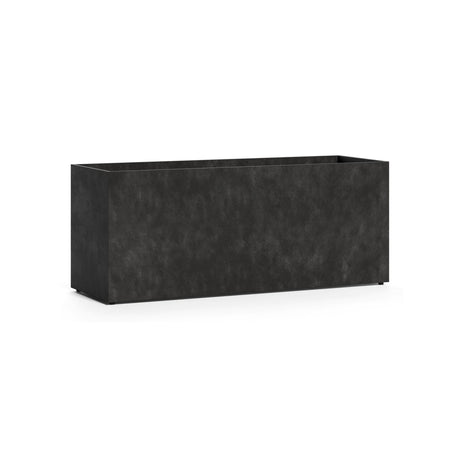 Semplito Grand Wide Rectangle fiberglass planter in Carbon Stone, 59 in L x 19.7 in D x 24.2 in H
