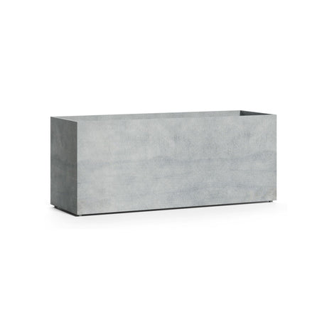 Semplito Grand Wide Rectangle fiberglass planter in Concrete Stone, 59 in L x 19.7 in D x 24.2 in H