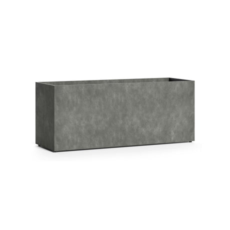 Semplito Grand Wide Rectangle fiberglass planter in Grey Stone, 59 in L x 19.7 in D x 24.2 in H