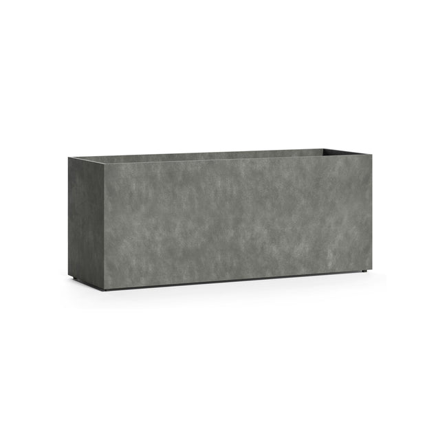 Semplito Grand Wide Rectangle fiberglass planter in Grey Stone, 59 in L x 19.7 in D x 24.2 in H