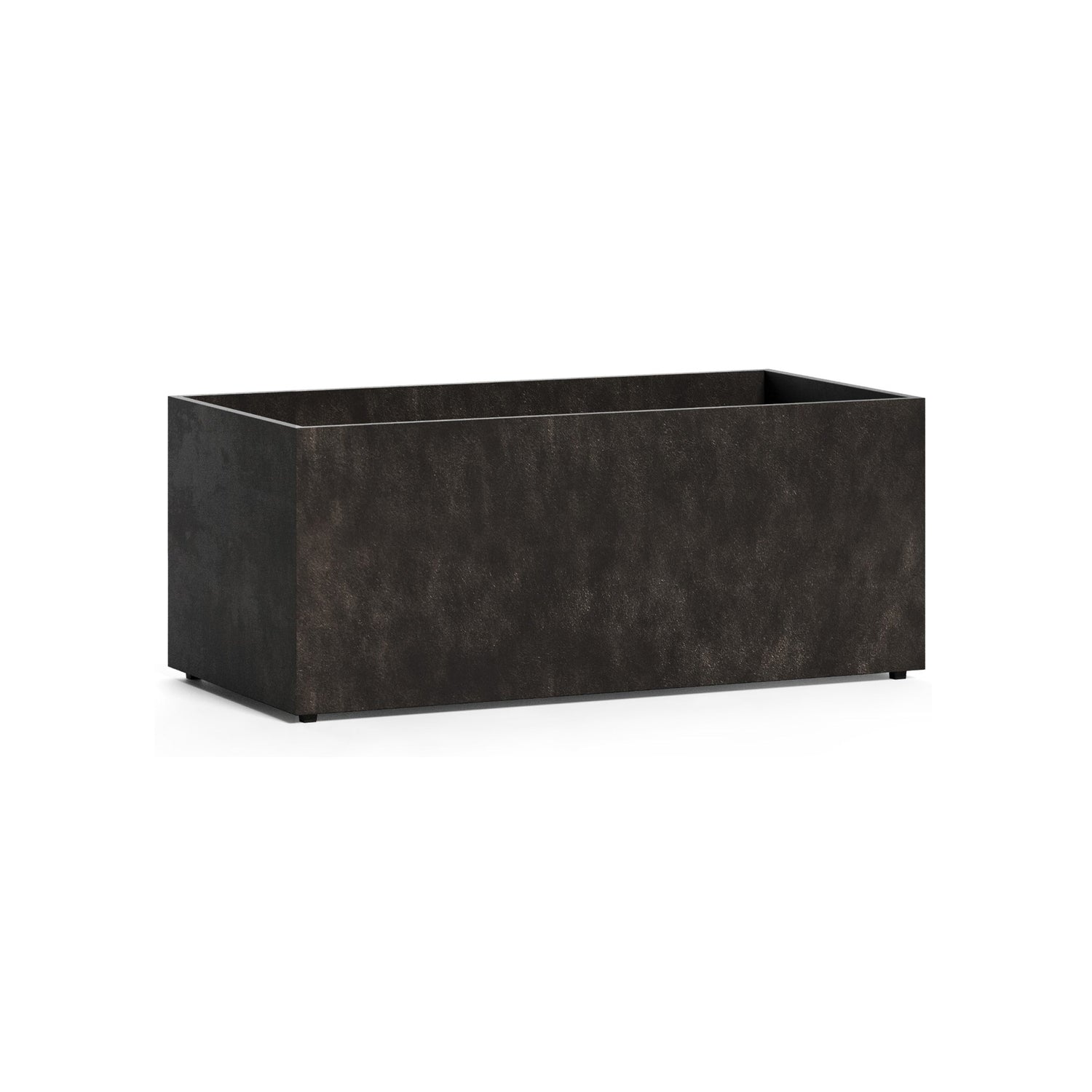Semplito Rectangle fiberglass planter in Brown Stone, 39.4 in L x 19.7 in D x 16.3 in H