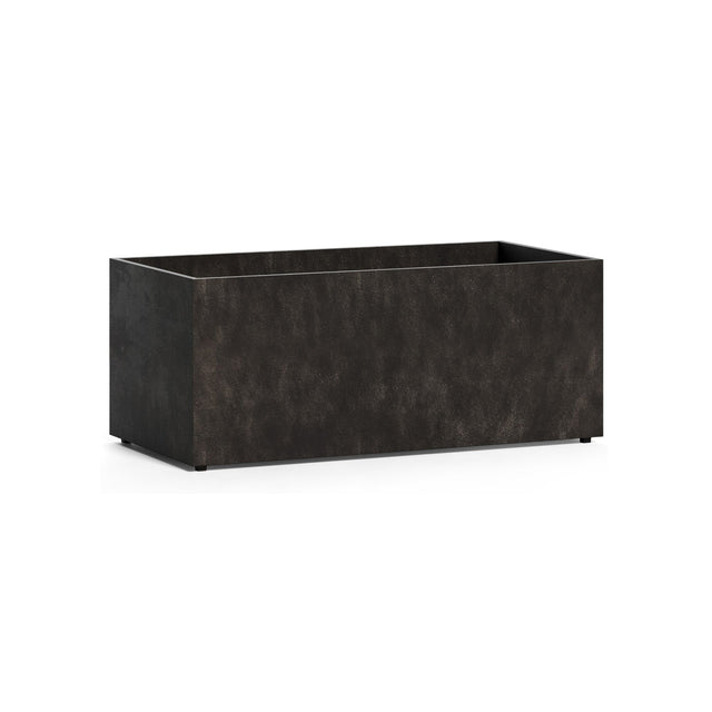Semplito Rectangle fiberglass planter in Brown Stone, 39.4 in L x 19.7 in D x 16.3 in H
