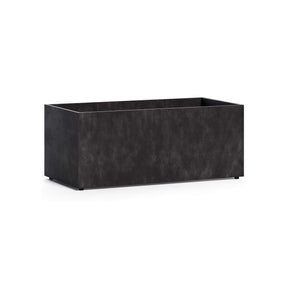 Semplito Rectangle fiberglass planter in Carbon Stone, 39.4 in L x 19.7 in D x 16.3 in H