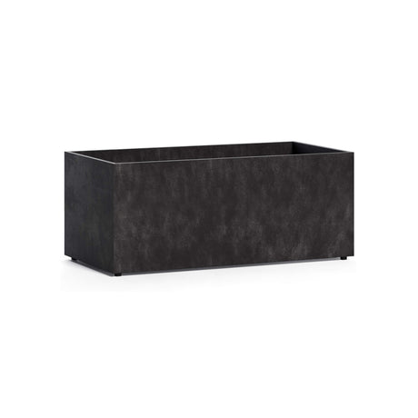 Semplito Rectangle fiberglass planter in Carbon Stone, 39.4 in L x 19.7 in D x 16.3 in H