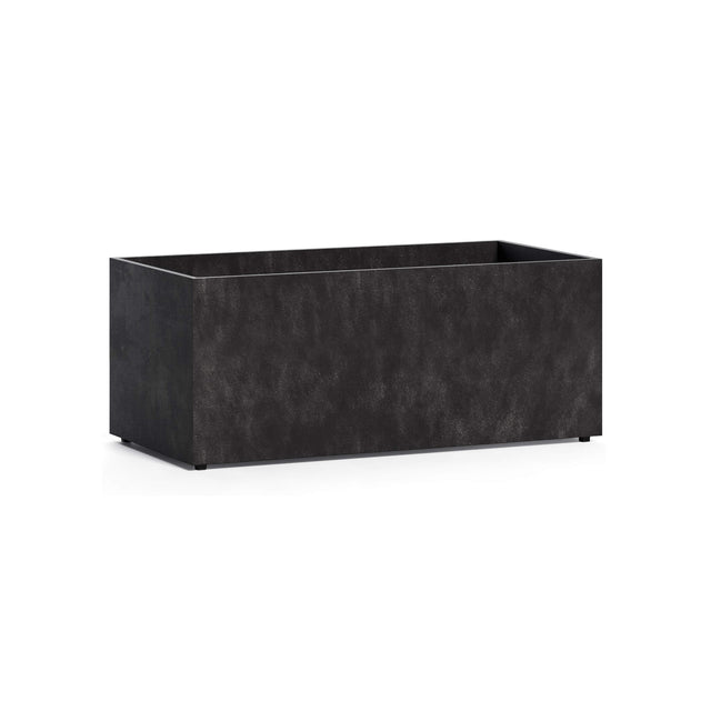 Semplito Rectangle fiberglass planter in Carbon Stone, 39.4 in L x 19.7 in D x 16.3 in H