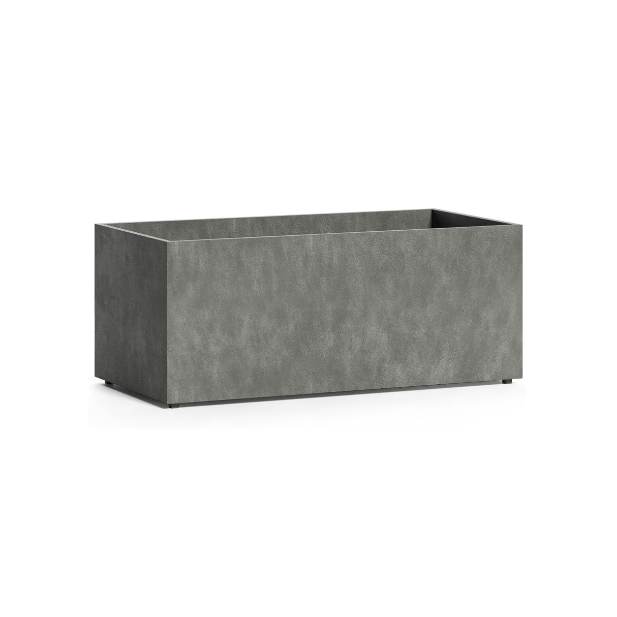 Semplito Rectangle fiberglass planter in Grey Stone, 39.4 in L x 19.7 in D x 16.3 in H