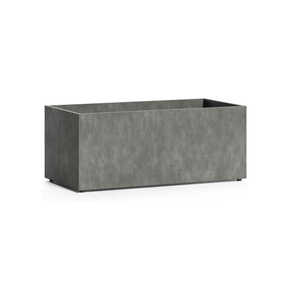 Semplito Rectangle fiberglass planter in Grey Stone, 39.4 in L x 19.7 in D x 16.3 in H