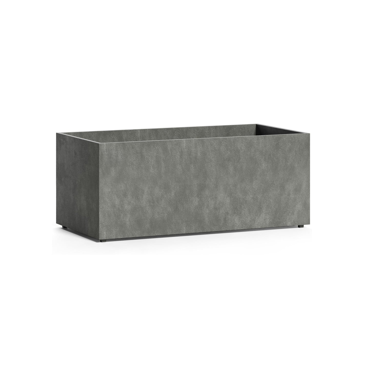 Semplito Rectangle fiberglass planter in Grey Stone, 39.4 in L x 19.7 in D x 16.3 in H