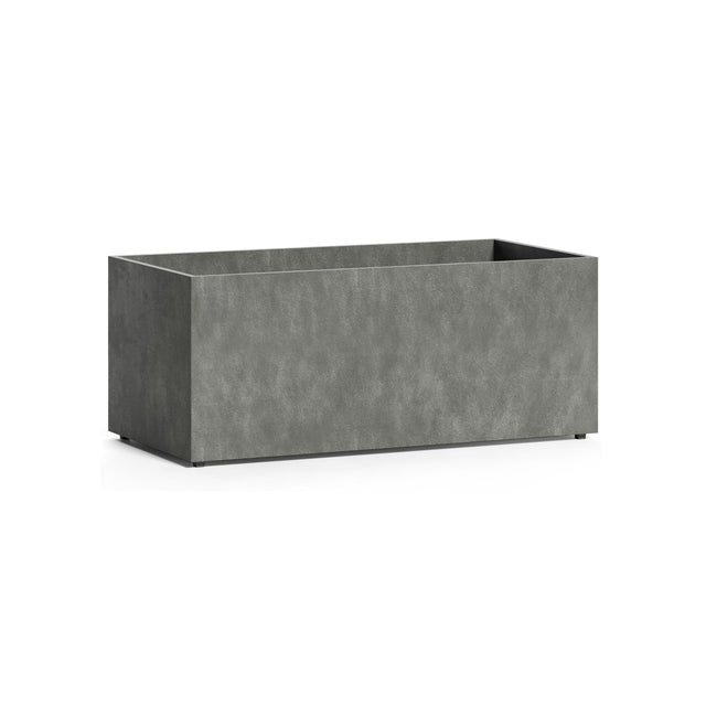 Semplito Rectangle fiberglass planter in Grey Stone, 39.4 in L x 19.7 in D x 16.3 in H