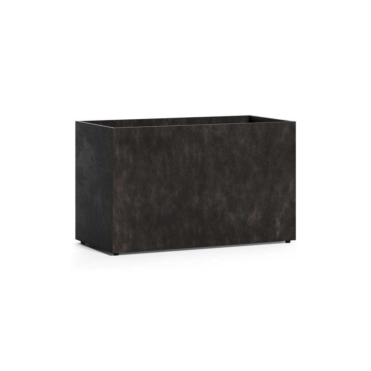 Semplito Rectangle fiberglass planter in Brown Stone, 39.4 in L x 19.7 in D x 24.2 in H