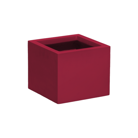 Cuba corner fiberglass planter in Gloss Red, 14 × 14 × 12 in, studio render