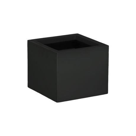 Cuba corner fiberglass planter in Matte Black, 14 × 14 × 12 in, studio render