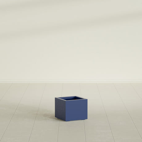 Cuba corner fiberglass planter in Matte Cobalt Blue