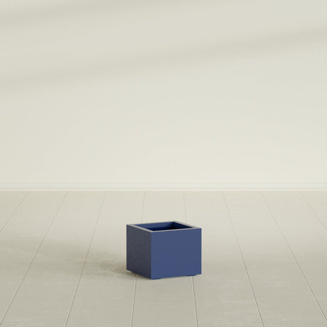 Cuba corner fiberglass planter in Matte Cobalt Blue
