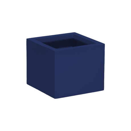 Cuba corner fiberglass planter in Matte Cobalt Blue, 14 × 14 × 12 in, studio render