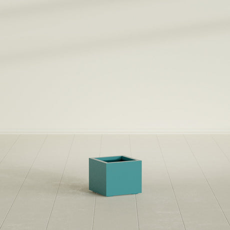 Cuba corner fiberglass planter in Satin Seafoam Green