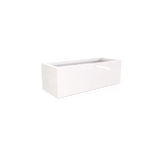 Cuba low rectangular fiberglass planter in Gloss Bright White