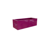 Cuba low rectangular fiberglass planter in Gloss Eggplant