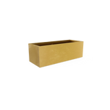 Cuba low rectangular fiberglass planter in Gloss Metallic Gold