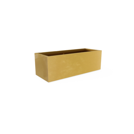 Cuba low rectangular fiberglass planter in Gloss Metallic Gold