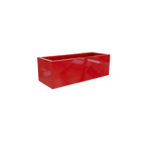 Cuba low rectangular fiberglass planter in Gloss Red