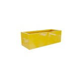 Cuba low rectangular fiberglass planter in Gloss Saffron