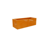 Cuba low rectangular fiberglass planter in Gloss Tangerine