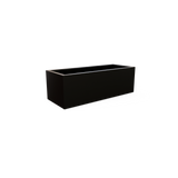 Cuba low rectangular fiberglass planter in Matte Black