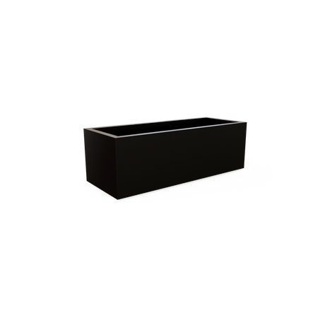 Cuba low rectangular fiberglass planter in Matte Black