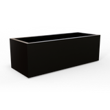 Cuba low rectangular fiberglass planter in Matte Black, studio render