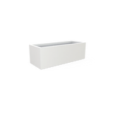 Cuba low rectangular fiberglass planter in Matte Bright White