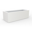 Cuba low rectangular fiberglass planter in Matte Bright White, studio render