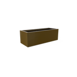 Cuba low rectangular fiberglass planter in Matte Bronze