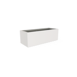 Cuba low rectangular fiberglass planter in Matte Cement Grey