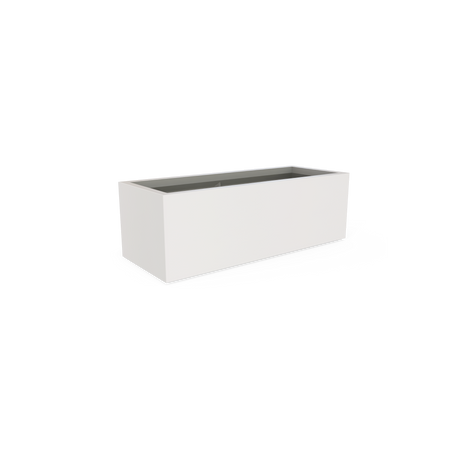 Cuba low rectangular fiberglass planter in Matte Cement Grey