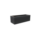 Cuba low rectangular fiberglass planter in Matte Charcoal