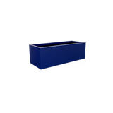 Cuba low rectangular fiberglass planter in Matte Cobalt Blue