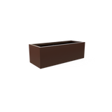 Cuba low rectangular fiberglass planter in Matte Dark Brown