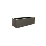 Cuba low rectangular fiberglass planter in Matte Gunmetal