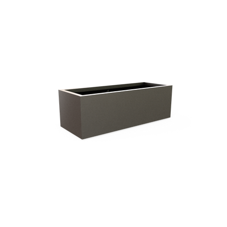 Cuba low rectangular fiberglass planter in Matte Gunmetal