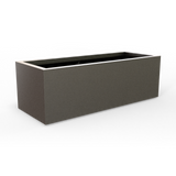 Cuba low rectangular fiberglass planter in Matte Gunmetal, studio render