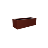 Cuba low rectangular fiberglass planter in Matte Terra Cotta