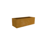 Cuba low rectangular fiberglass planter in Metallic Bronze