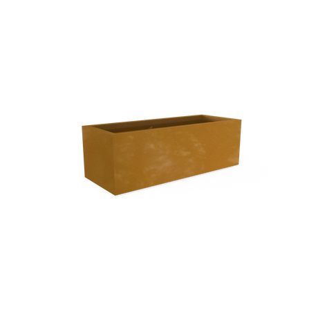 Cuba low rectangular fiberglass planter in Metallic Bronze
