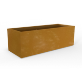 Cuba low rectangular fiberglass planter in Metallic Bronze, studio render