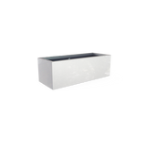 Cuba low rectangular fiberglass planter in Metallic Silver